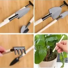 Mucha 3 Parça Mini Bitki Hobi Bahçe Seti Saksı Sukulent Bakım Çapa Tırmık Kürek