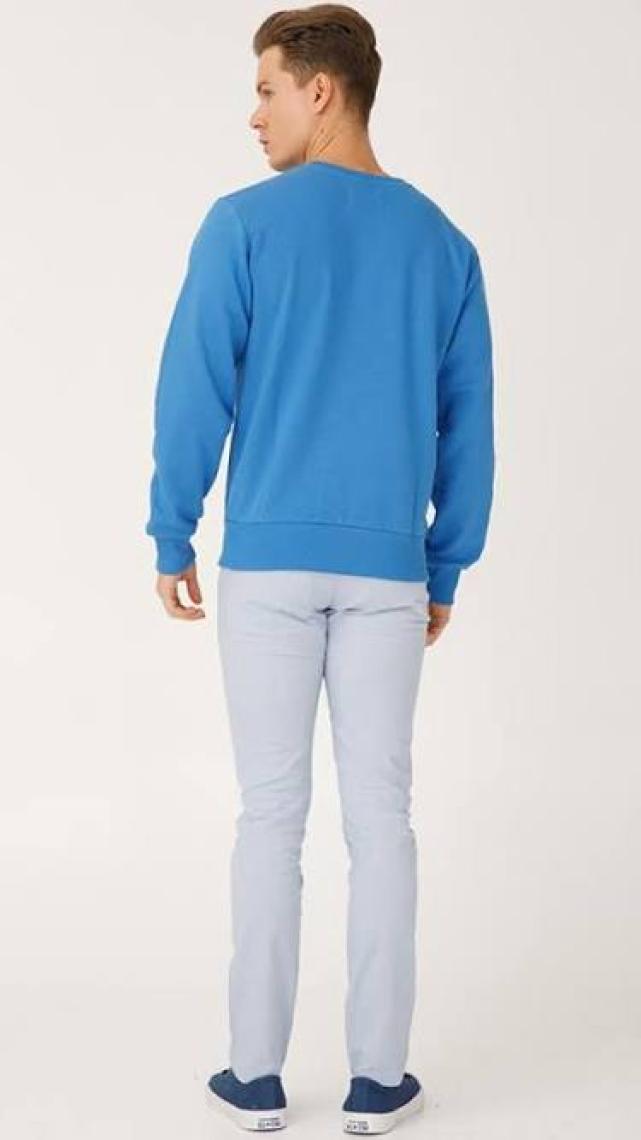 Biggdesign  Sweatshirt Nature Ormanın Kralı Erkek Mavi