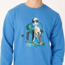 Biggdesign  Sweatshirt Nature Ormanın Kralı Erkek Mavi