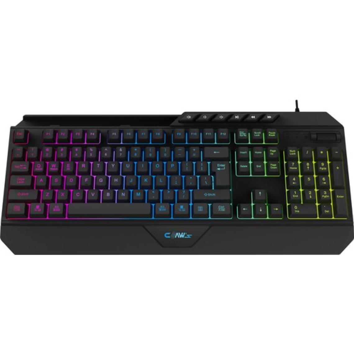 Claw's Nexus K1 RGB Full Membran 104 Tuşlu Ekstra Multimedya / Rollover Ses Kontrol Mekanizmalı & Claw's Reflex Örgü Kablolu Gaming Klavye (11 Farklı RGB Efektli)