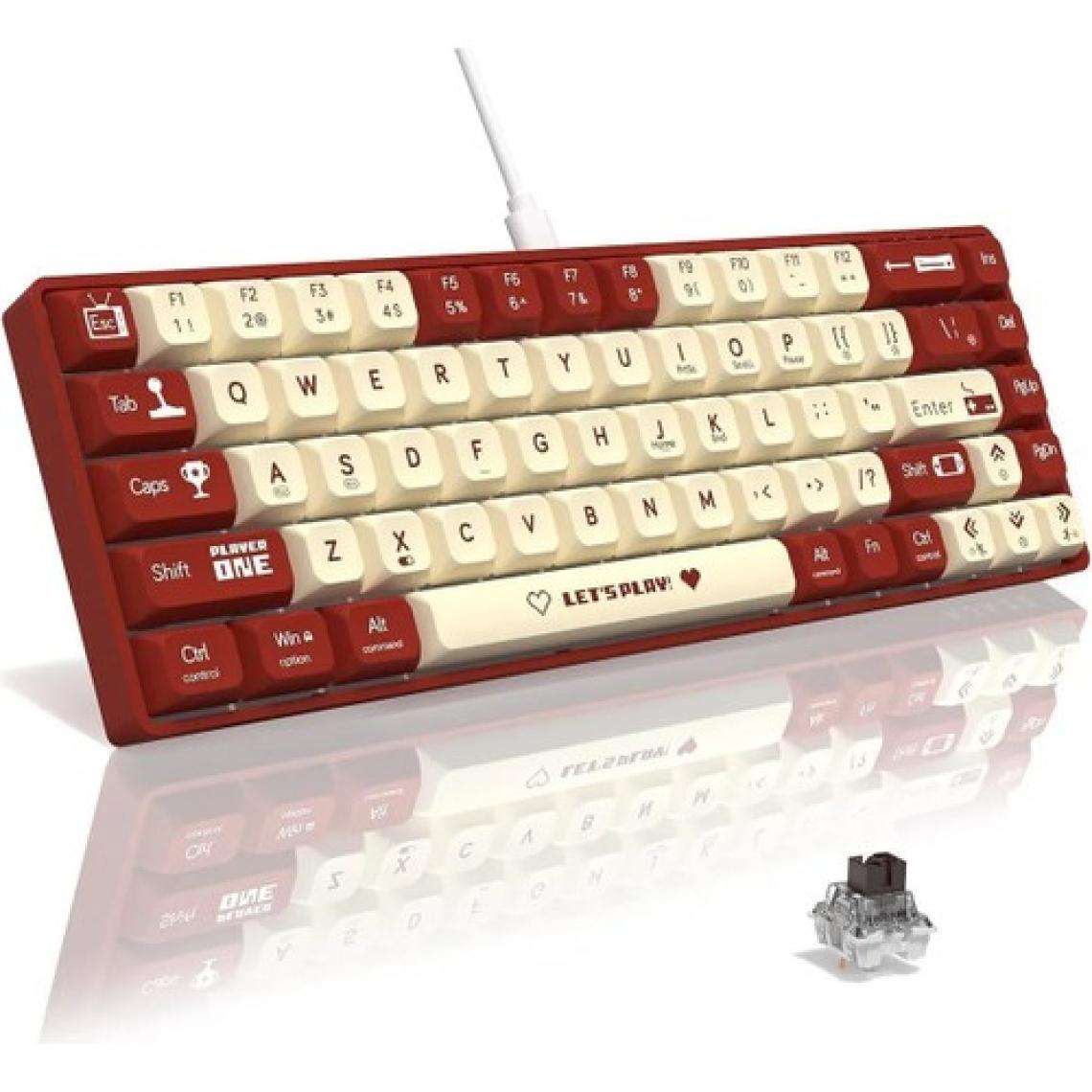 AK680 %60 Boy Yazılım Uygulamalı Hot-Swap Kablolu Gaming Klavye Switch Hediyeli Oyuncu Klavyesi