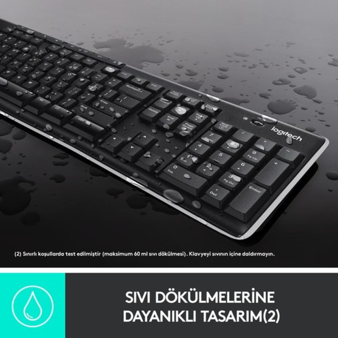 Logitech K270 Tam Boyutlu Kablosuz Türkçe Klavye - Siyah