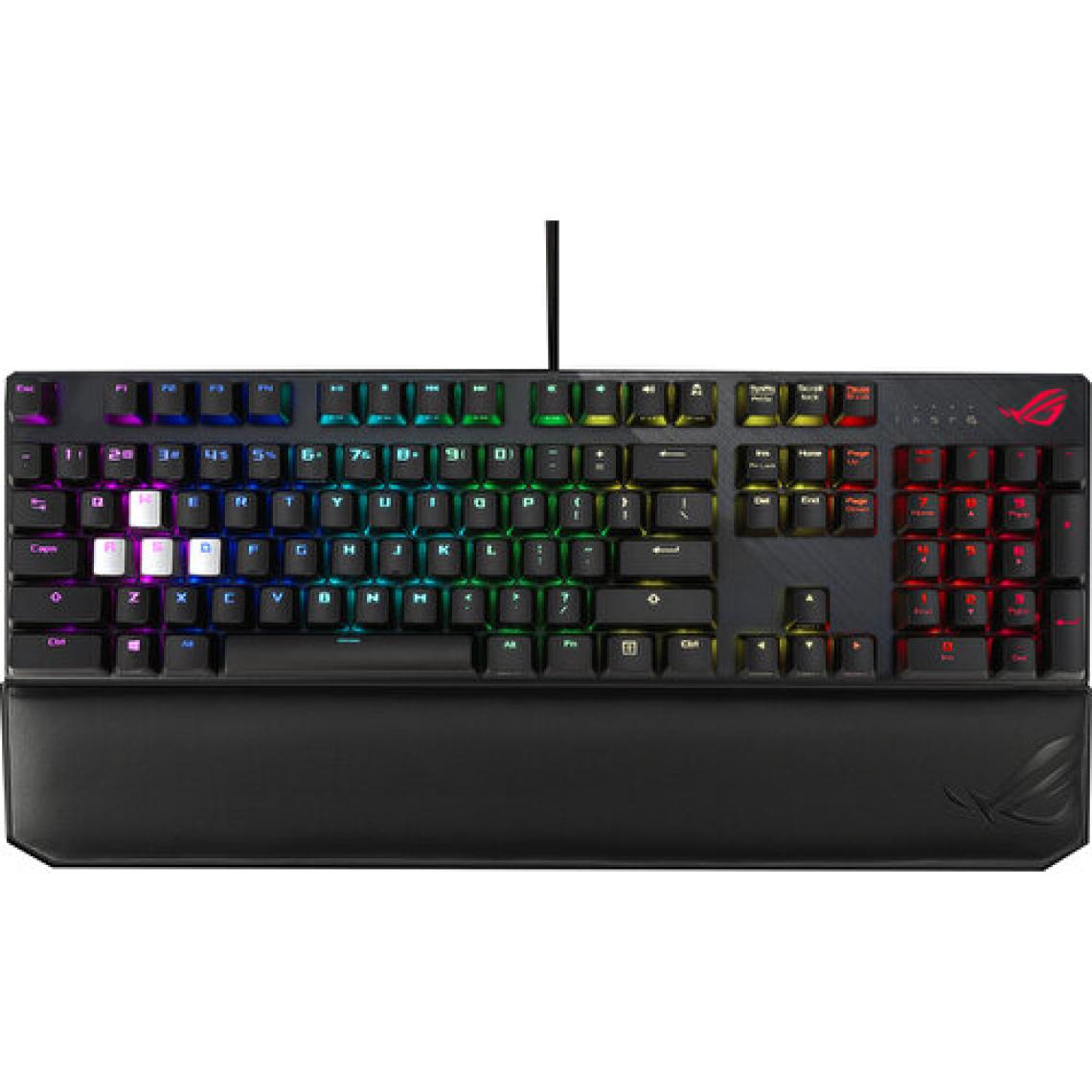 ASUS ROG STRIX SCOPE DELUXE KABLOLU MEKANİK RGB OYUNCU KLAVYESİ - NX MEKANİK, ALÜMİNYUM KASA, BİLEK DESTEĞİ, AURA SYNC, FPS OYUNLARI İÇİN GÜMÜŞ WASD TUŞLAR