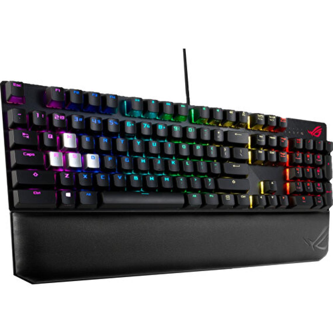 ASUS ROG STRIX SCOPE DELUXE KABLOLU MEKANİK RGB OYUNCU KLAVYESİ - NX MEKANİK, ALÜMİNYUM KASA, BİLEK DESTEĞİ, AURA SYNC, FPS OYUNLARI İÇİN GÜMÜŞ WASD TUŞLAR