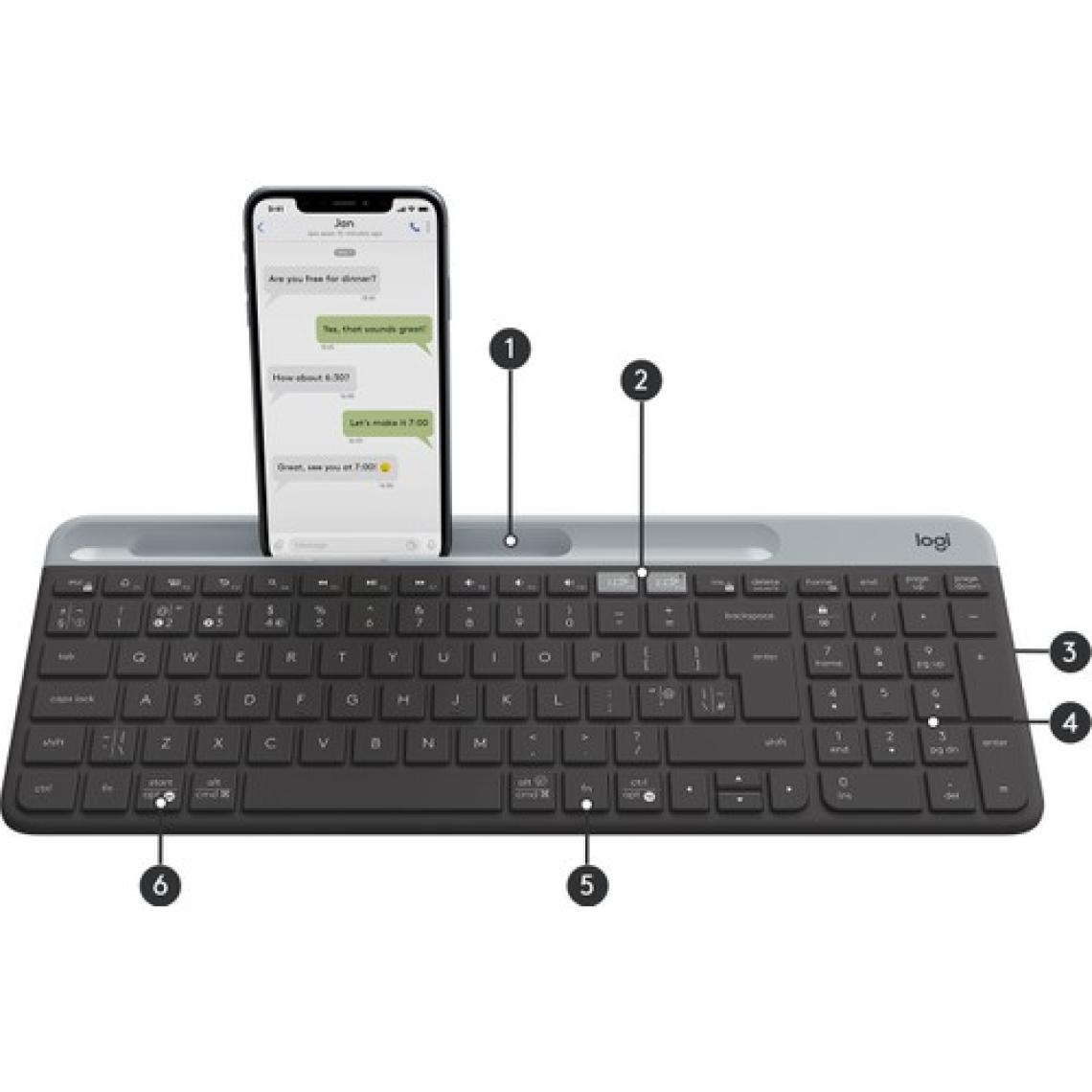 Logitech K580 Ultra Ince Çoklu Cihaz Özellikli Türkçe Bluetooth Klavye - Siyah