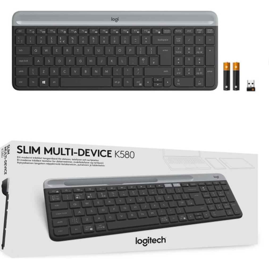 Logitech K580 Ultra Ince Çoklu Cihaz Özellikli Türkçe Bluetooth Klavye - Siyah