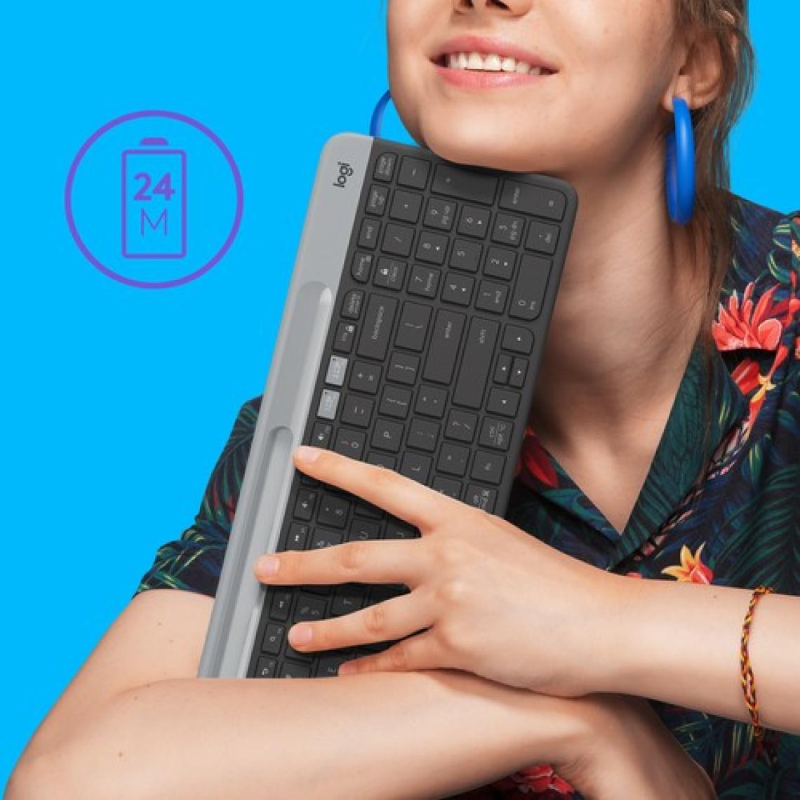 Logitech K580 Ultra Ince Çoklu Cihaz Özellikli Türkçe Bluetooth Klavye - Siyah