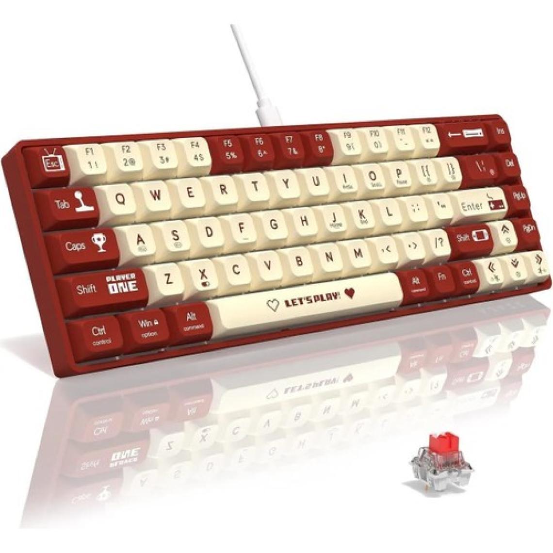 AK680 %60 Boy Yazılım Uygulamalı Hot-Swap Kablolu Gaming Klavye Switch Hediyeli Oyuncu Klavyesi