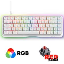 Sarftech K68SE %65 Sade Tasarım USB Beyaz Mekanik Red Switch Gaming Oyuncu Klavyesi Aparat Hediyeli