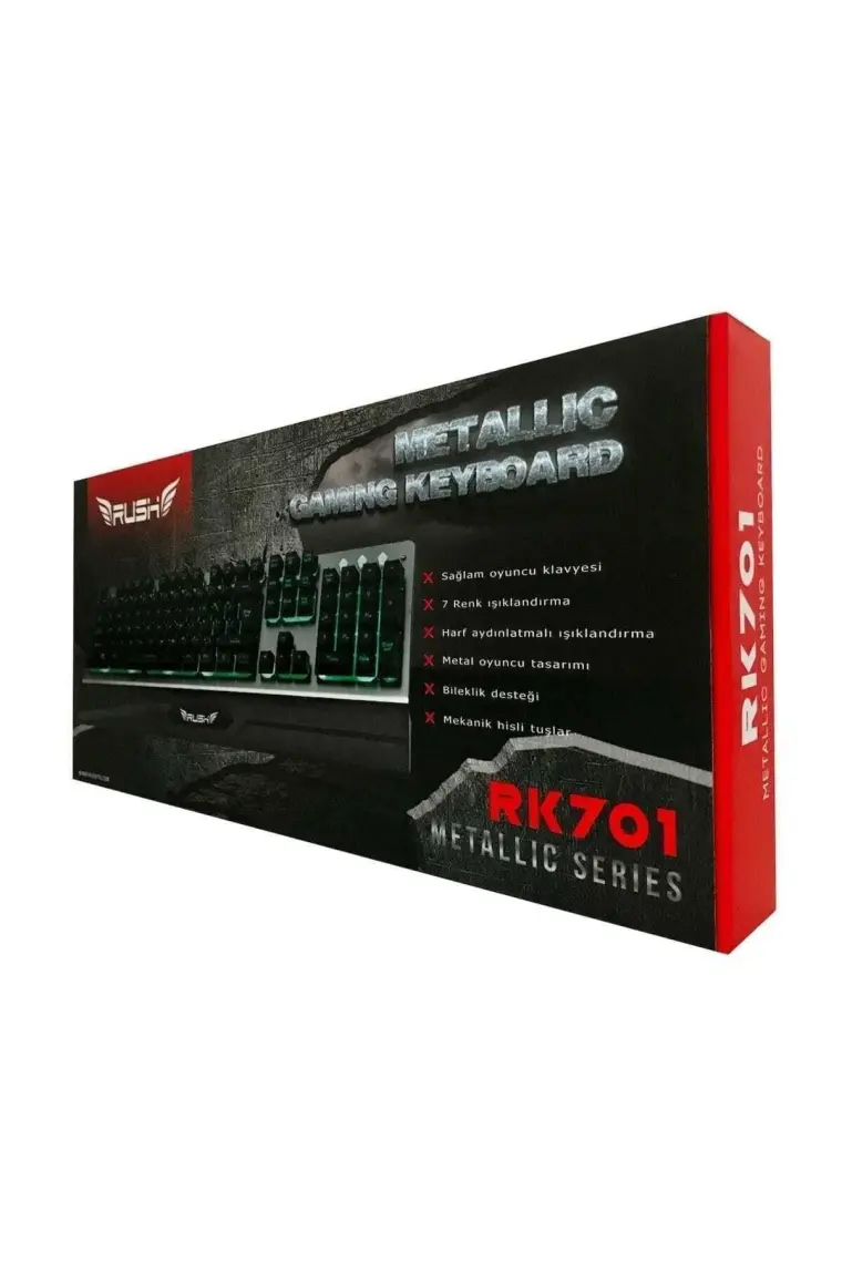 Rush RK701 Metal Mekanik Hisli Işıklı Oyun Oyuncu Klavyesi Gamer