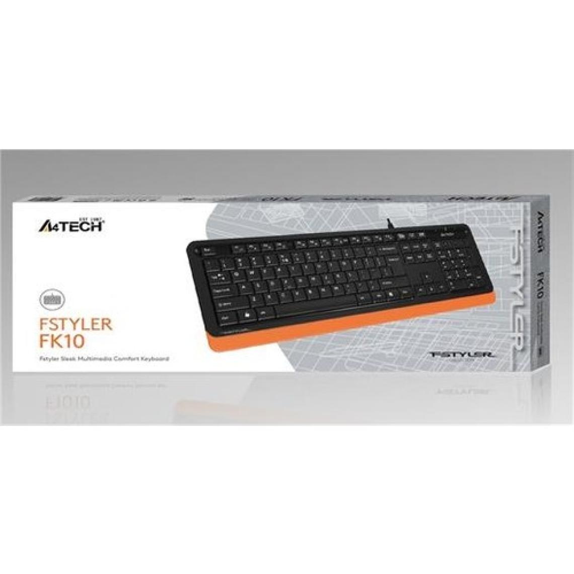 A4Tech FK10 USB Kablolu Multimedia Klavye Turuncu