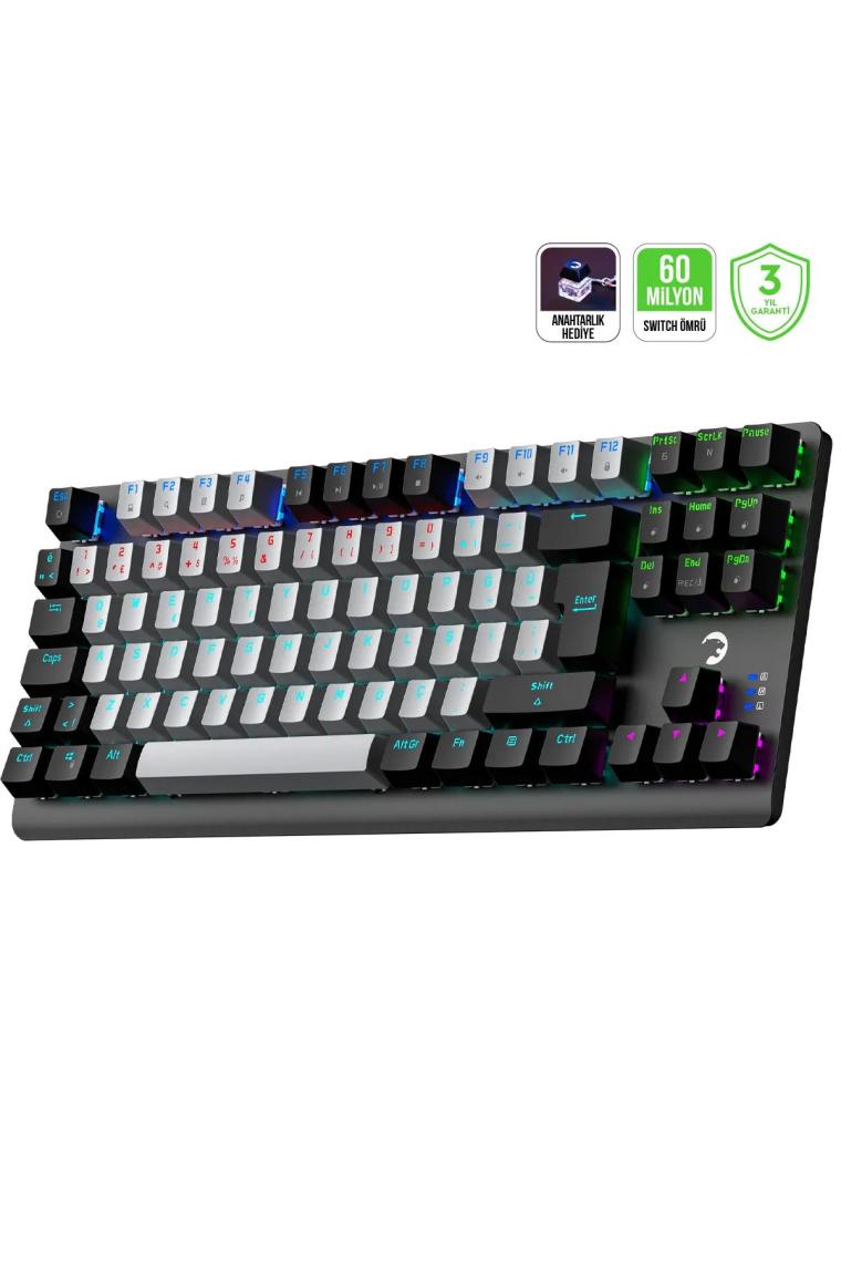 Gamepower Eva 3 60M Mekanik Red Switch Türkçe Q 88 Tuş USB Gaming Klavye - 3 Yıl Garantili