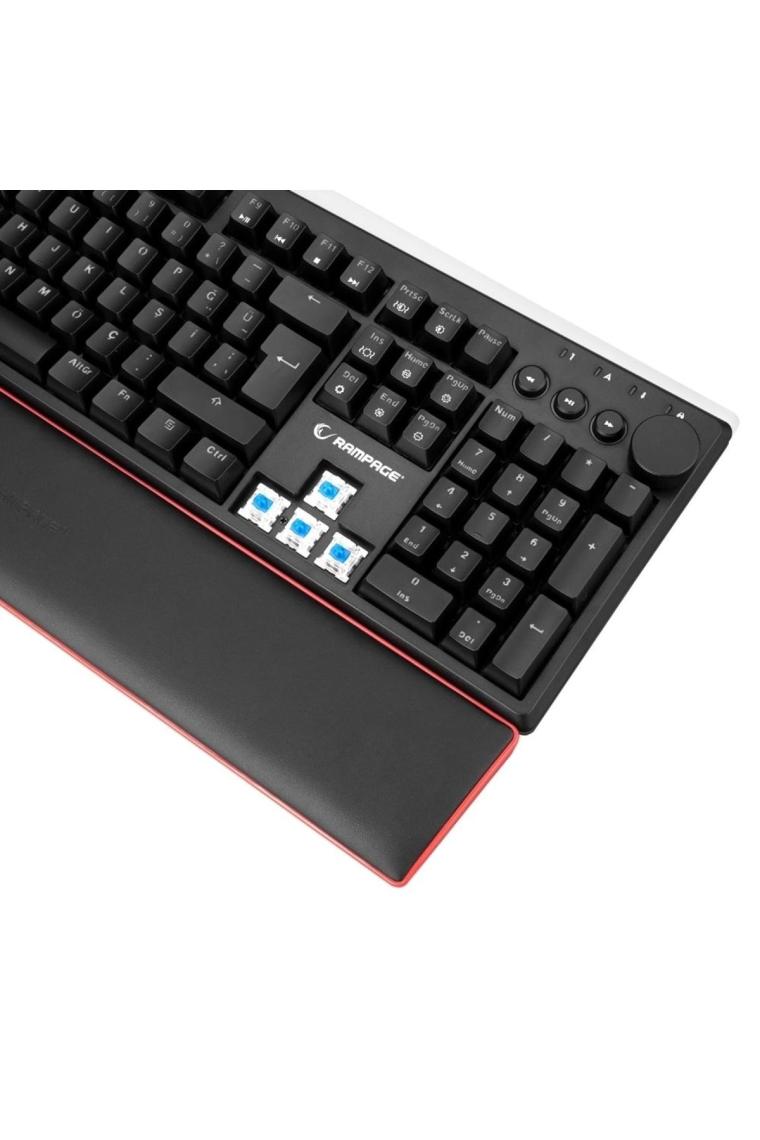 KB-R97 X-Tracer Siyah USB Rgb Aydınlatmalı Blue Switch Tam Türkçe Bilek Destekli Gaming Oyuncu Mekanik Klavye