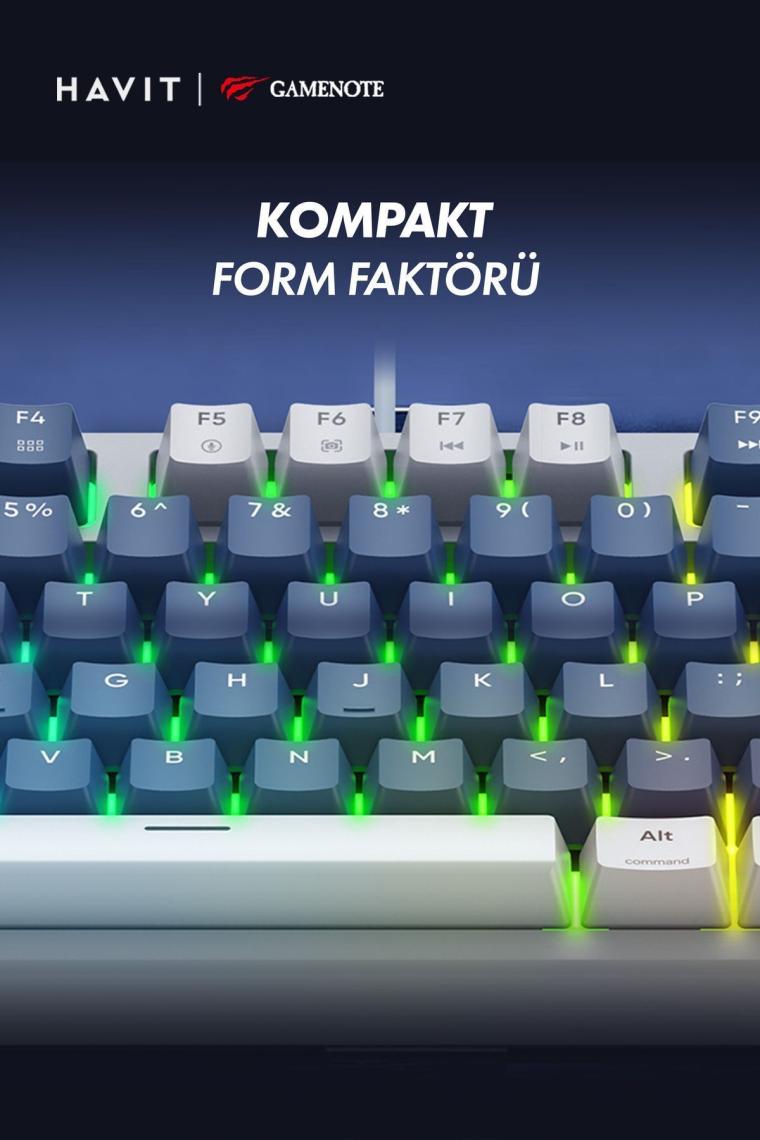 Havit Gamenote KB884L Rgb Mekanik Klavye 1.06INÇ Tft-Lcd Ekran -  Red Switch