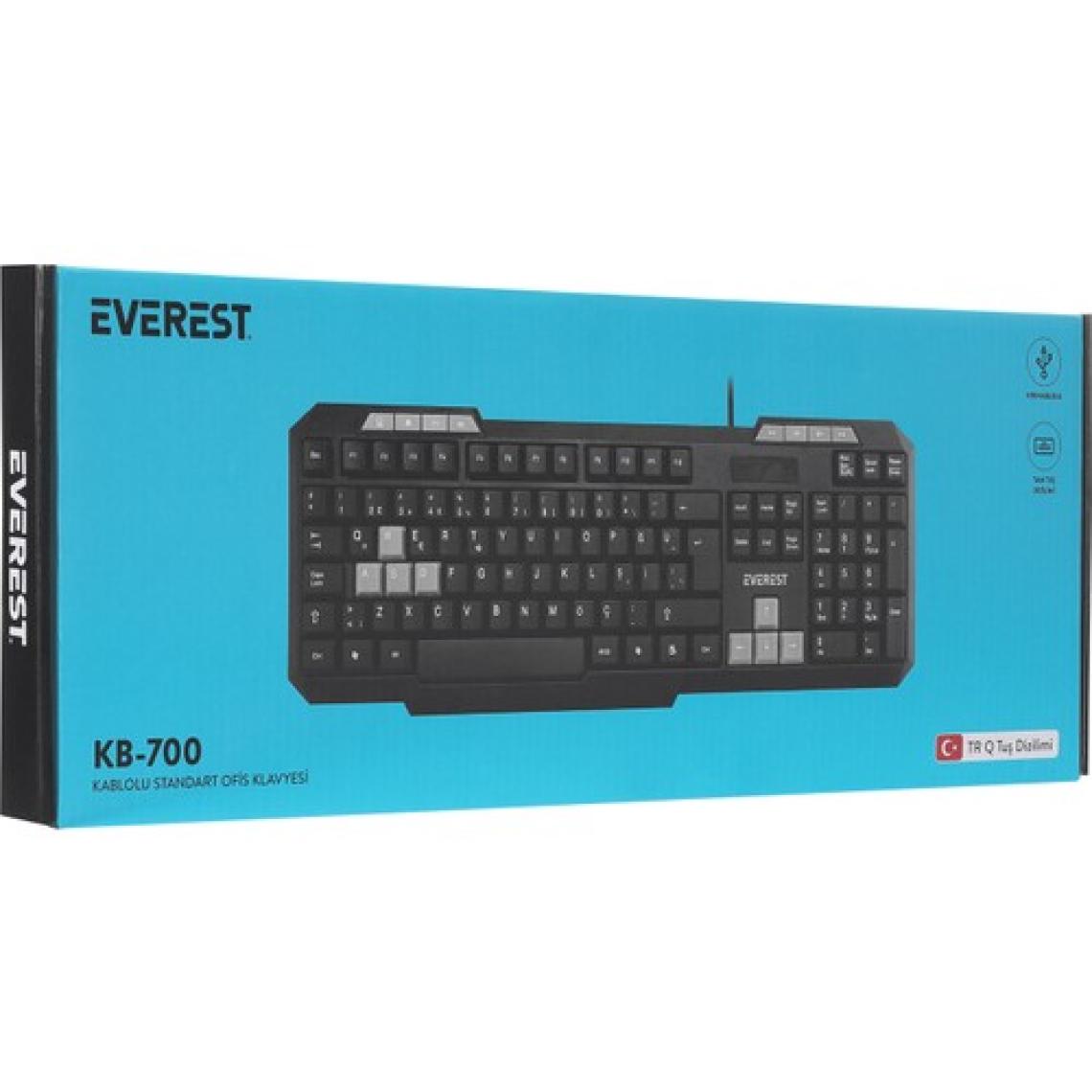 Everest KB-700 Siyah Usb Q Multimedya Klavye