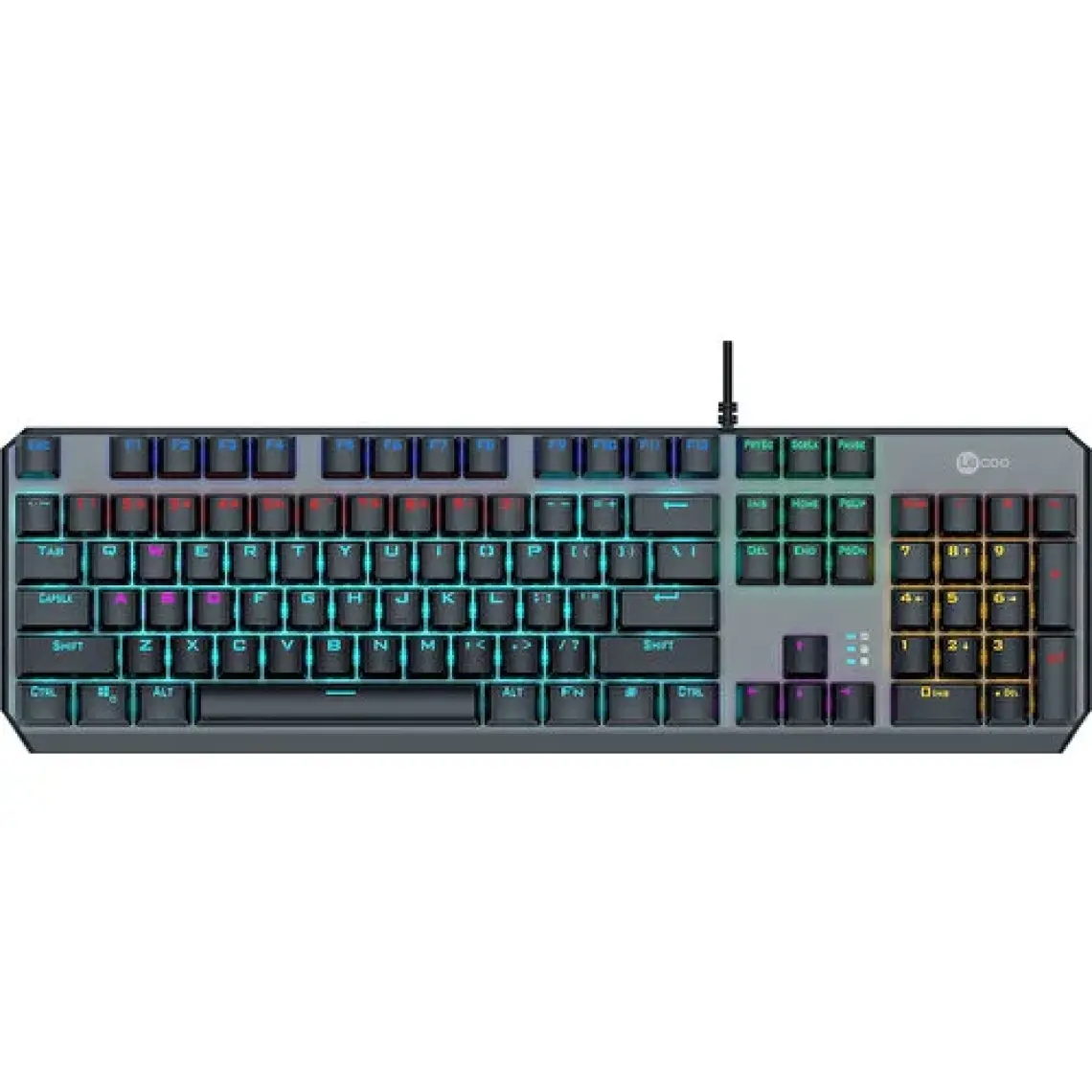 Lenovo Lecoo GK301 Makro Tuşlu USB Kablolu RGB LED Aydınlatmalı Red Switch Gaming Mekanik Türkçe Q Klavye Metalik Gri