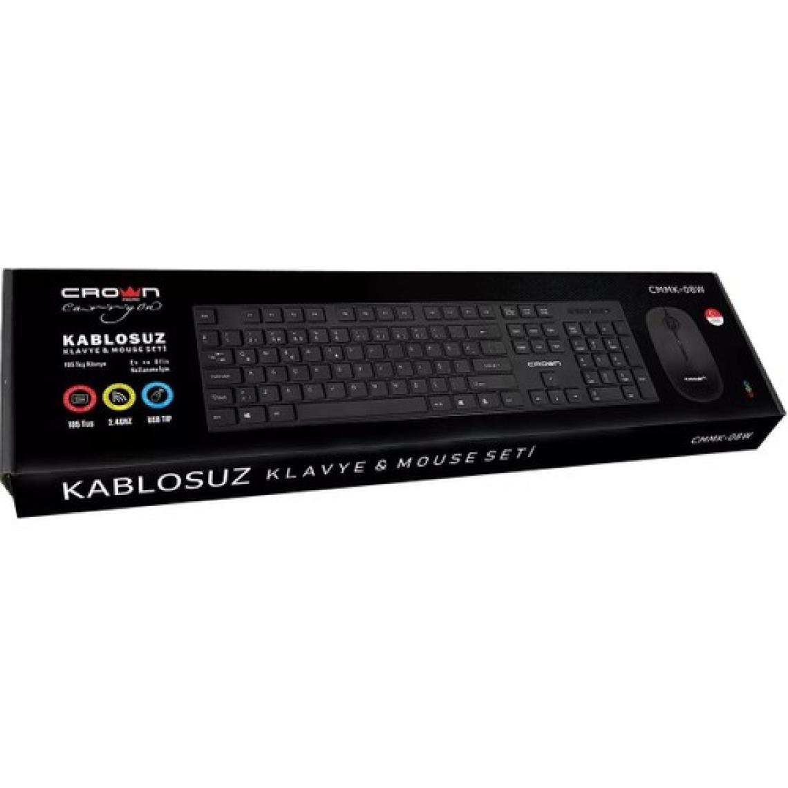 Crown Micro Türkçe Q Kablosuz Klavye Mouse Set  (CMMK-08W)