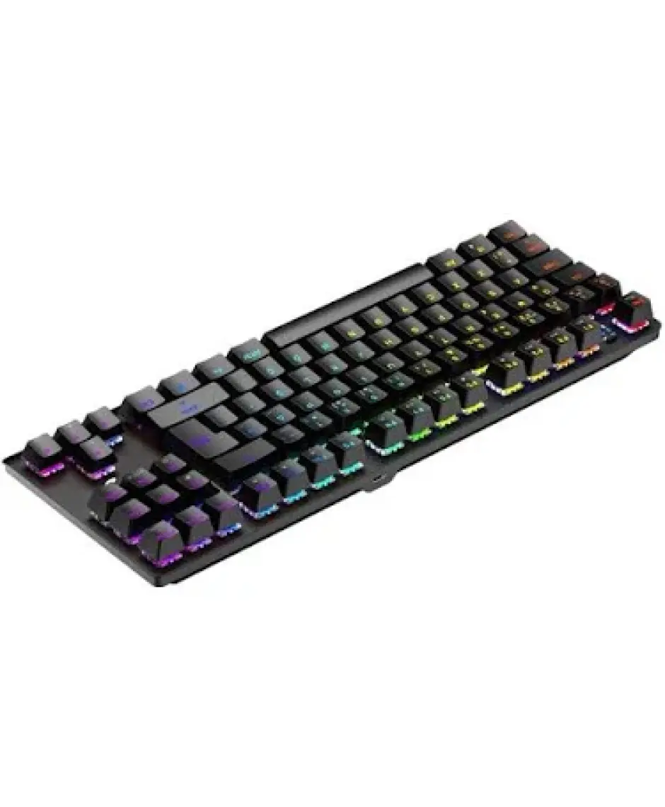 GamePower Eva 7 60M Mekanik Kablolu, 2.4Ghz, Bluetooth 3 Mod Blue Switch Türkçe Q 88 Tuş USB RGB Gaming Klavye - 3 Yıl Garantili