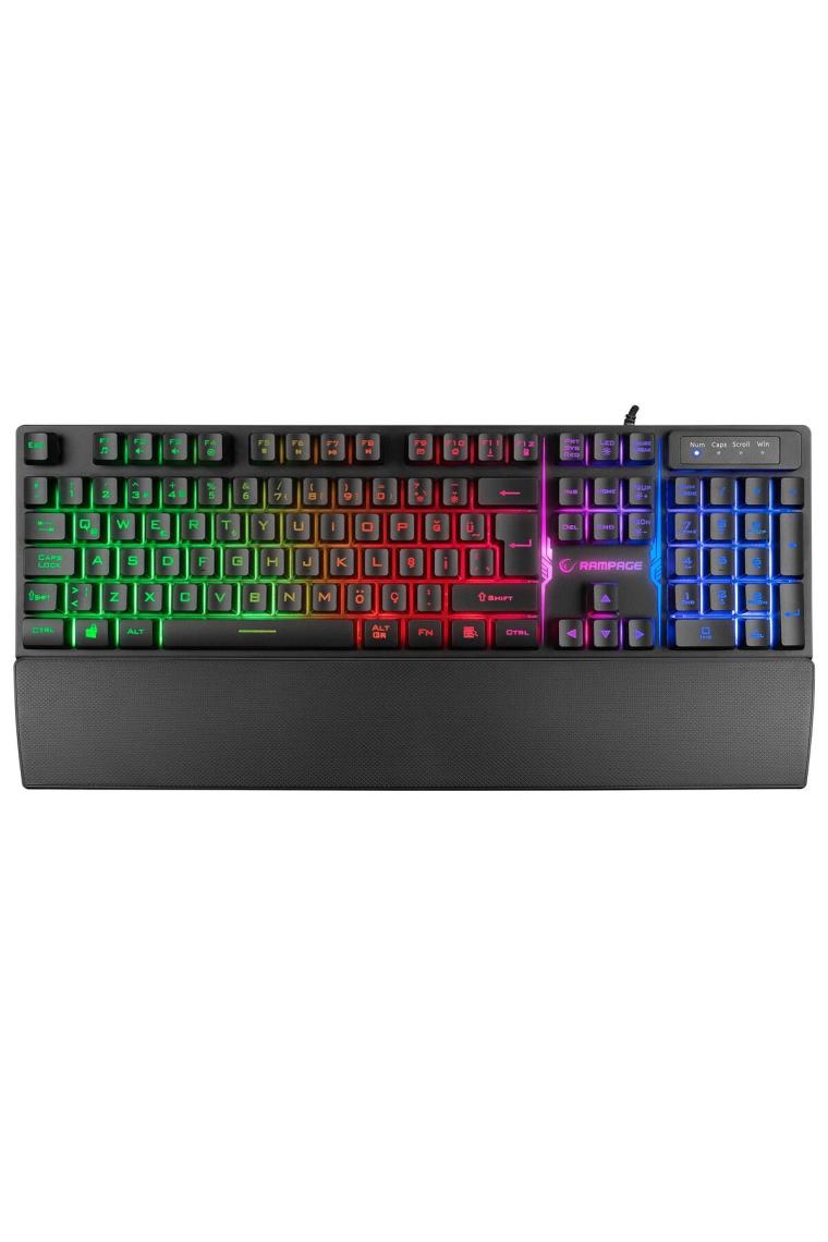 Kb-rx77 Runner Siyah Usb Rainbow Aydınlatmalı Q Bilek Destekli Gaming Klavye