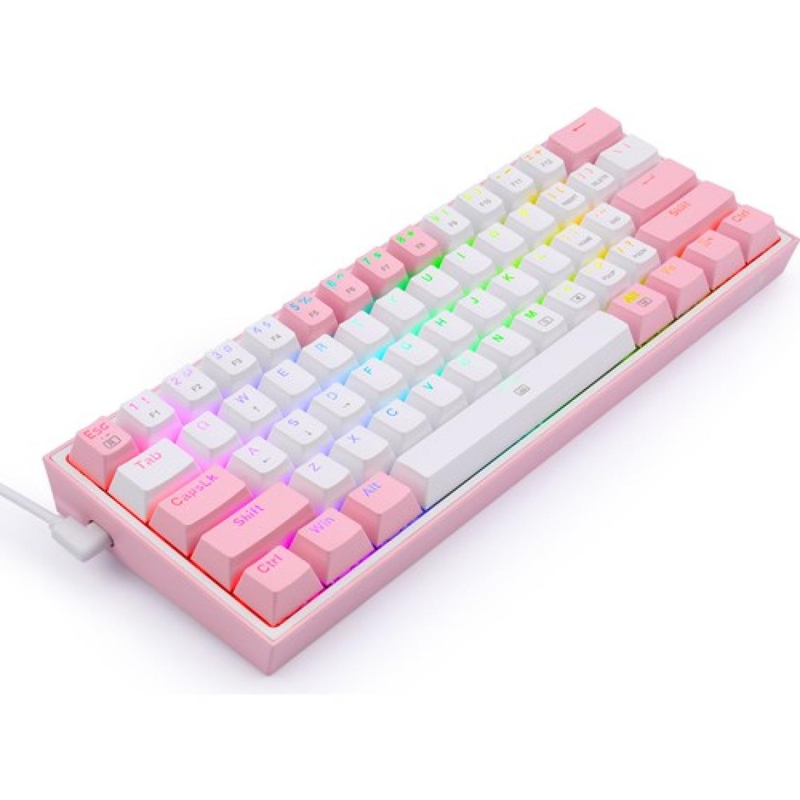 Redragon K617 RGB Pembe Mekanik Red Switch Oyuncu Klavyesi