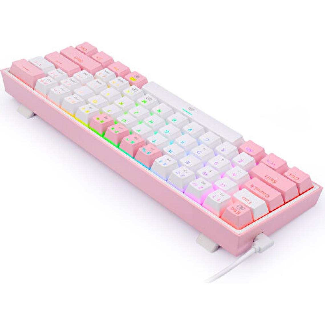 Redragon K617 RGB Pembe Mekanik Red Switch Oyuncu Klavyesi