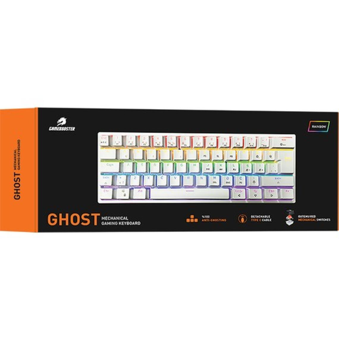 Gamebooster G11 Ghost Rainbow Aydınlatmalı Beyaz Mekanik Gaming Klavye