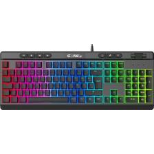 Claw's Crossfire K1 Özelleştirilebilir Rgb & Yazılımlı Full Membran 104+7 Tuşlu Ekstra Multimedya / Rollover Ses Kontrol Mekanizmalı Gaming Klavye