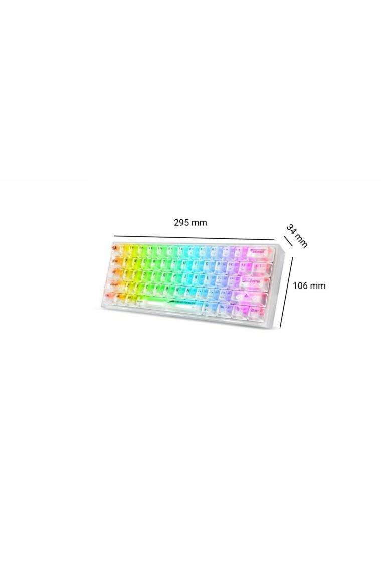 Redragon K617CT-RGB Fizz Şeffaf Kompakt 61 Tuşlu Türkçe Q Oyuncu Klavyesi