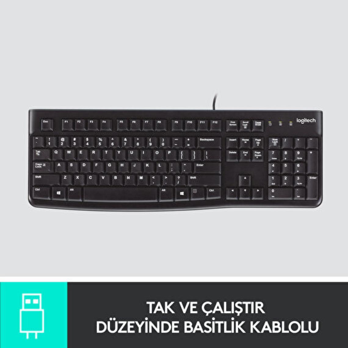 Logitech K120 USB Q Trk Siyah Standart Klavye 920-002505