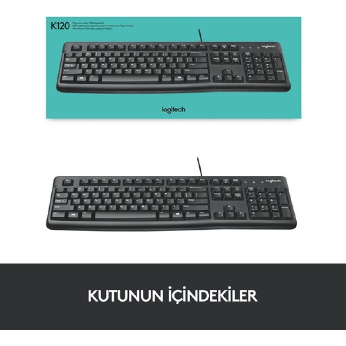 Logitech K120 USB Q Trk Siyah Standart Klavye 920-002505