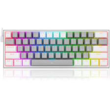 Redragon K617-RGB Gw Fızz %60 Kablolu Mekanik Klavye,Türkçe, Red Switch, Gri/beyaz