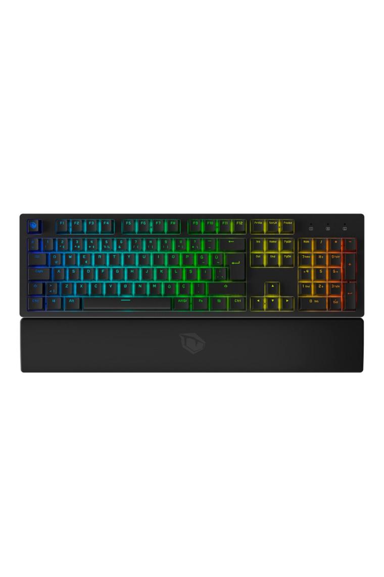 Pusat Rapid Ultra Tam Boyutlu Monster Tactile Red Switch 80 M Tıklama Kablolu Mekanik Rgb Oyuncu Klavyesi (Siyah)