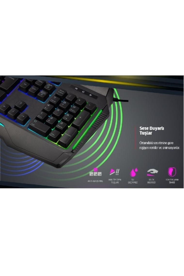 Giantpeak Mekanik Hisli Rgb Işık Makrolu Sese Duyarlı Standart Q Gaming Oyuncu Klavyesi