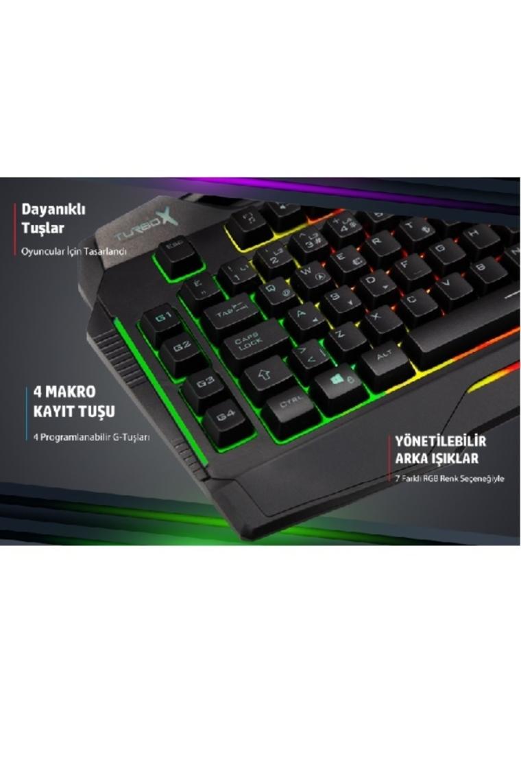 Giantpeak Mekanik Hisli Rgb Işık Makrolu Sese Duyarlı Standart Q Gaming Oyuncu Klavyesi