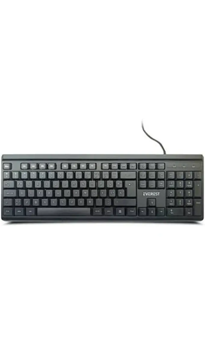 Everest KB-741F Siyah-Gri USB 2 Metre Bakır Kablolu Tamamen Türkçe F Klavye