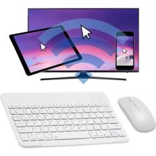 Tüm Cihazlara Uyumlu Akıllı Taşınabilir Şarj Edilebilir Kablosuz Bluetooth Klavye + Mause