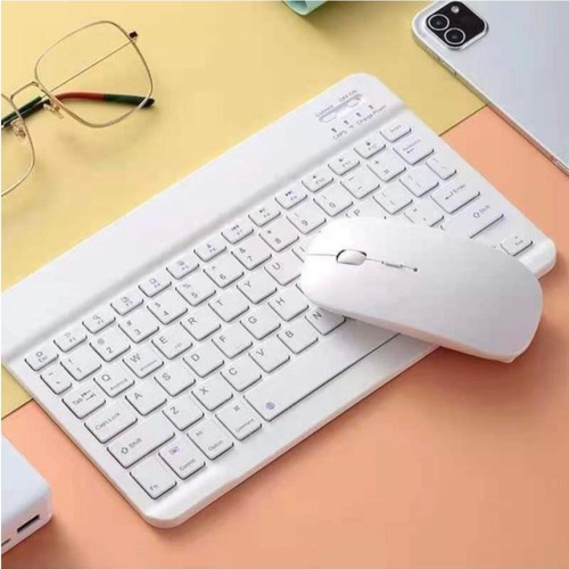 Tüm Cihazlara Uyumlu Akıllı Taşınabilir Şarj Edilebilir Kablosuz Bluetooth Klavye + Mause