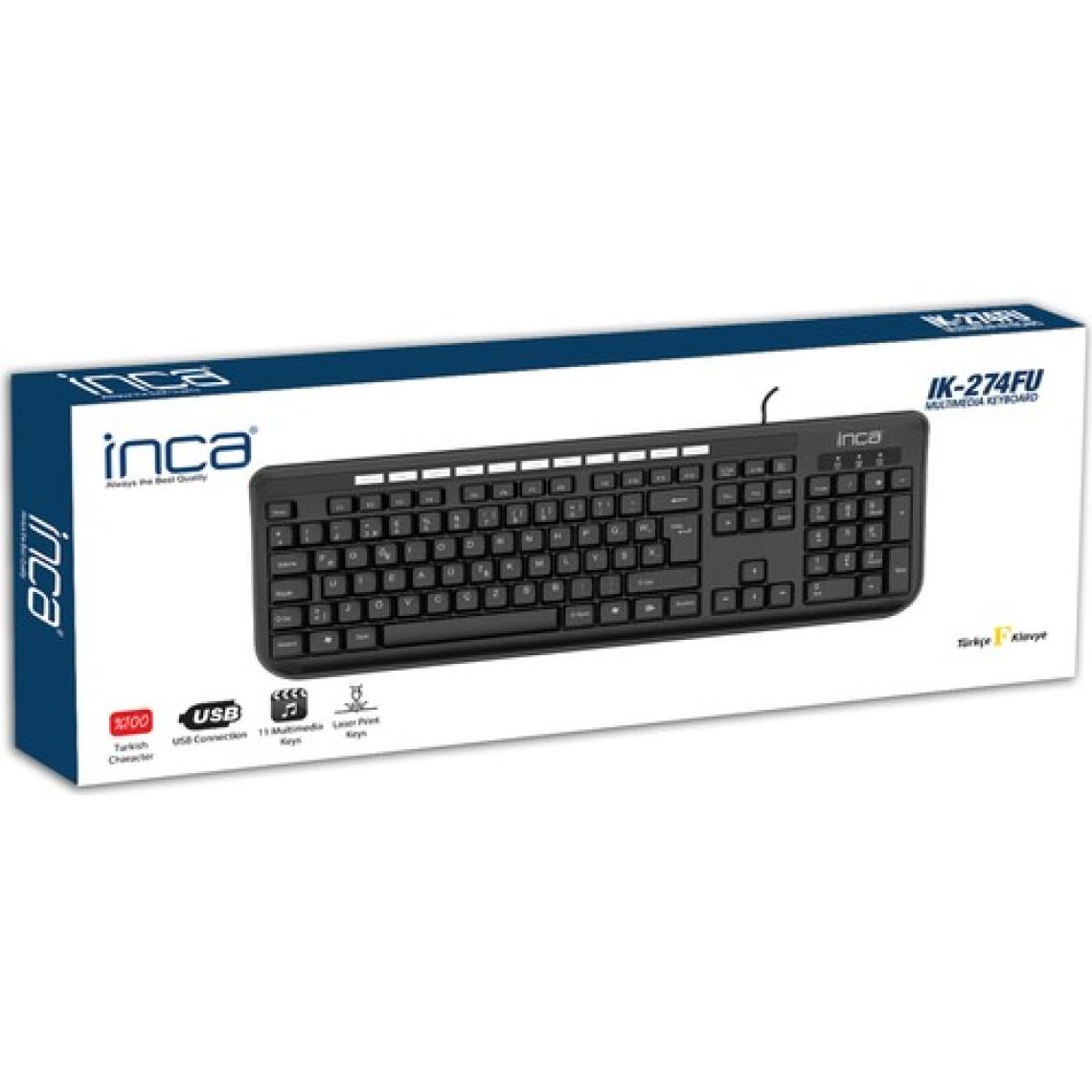 INCA IK-274FU /USB Multimedia Black Laser Print Teknoloji Klavye