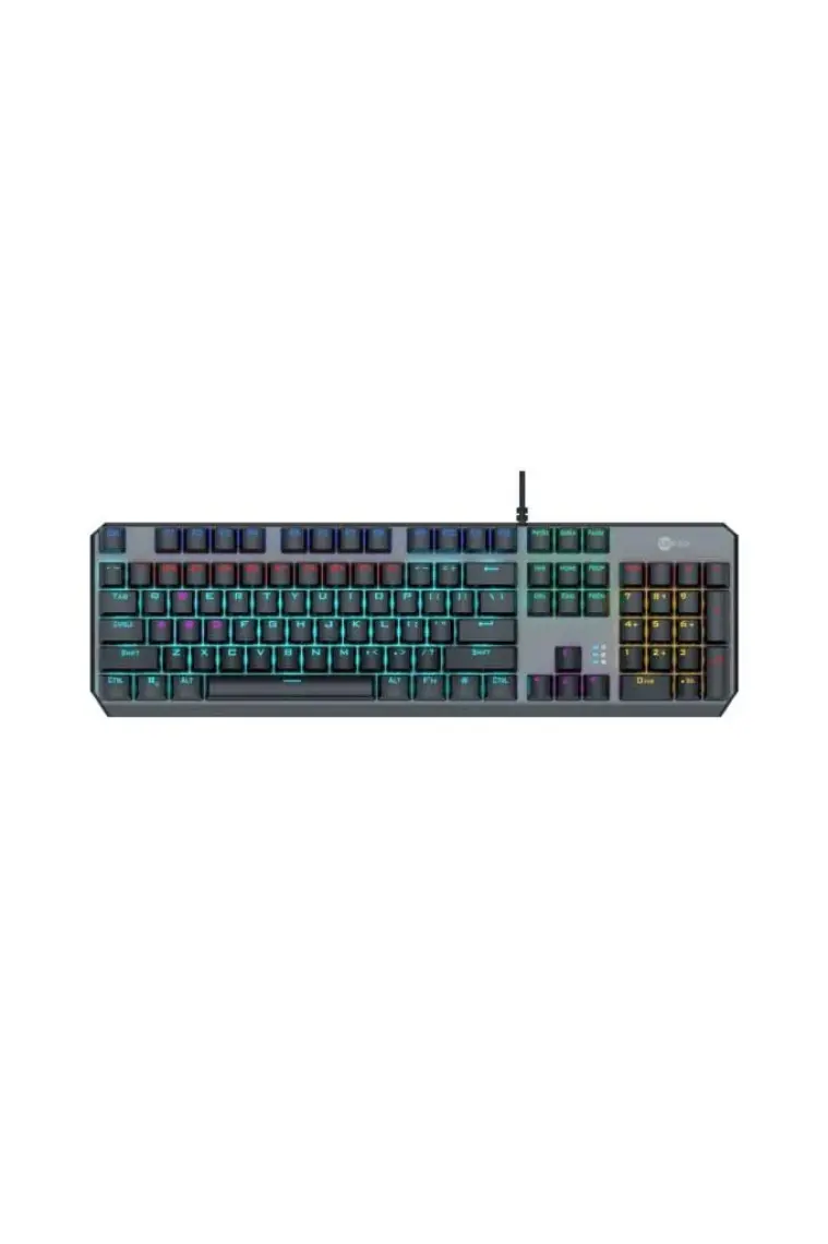 Lecoo GK301 USB Kablolu Red Switch Makro Tuş Atamalı RGB LED Aydınlatmalı Gaming Mekanik Türkçe Q Klavye Metalik Gri