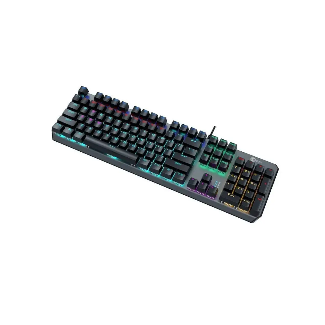 Lecoo GK301 USB Kablolu Red Switch Makro Tuş Atamalı RGB LED Aydınlatmalı Gaming Mekanik Türkçe Q Klavye Metalik Gri