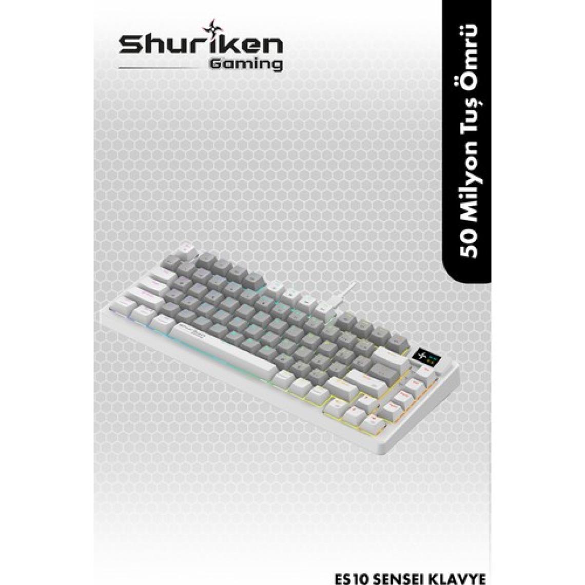 Shuriken ES10 Sanseı Rgb Mekanik Türkçe Klavye 1.06INÇ Tft - LCD Ekran - Red Switch