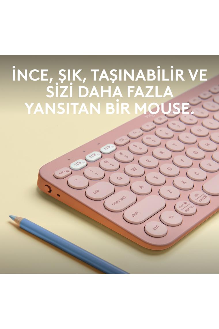 Logitech 920-011861 K380S Pebble Keys 2 Bluetooth Pembe Klavye