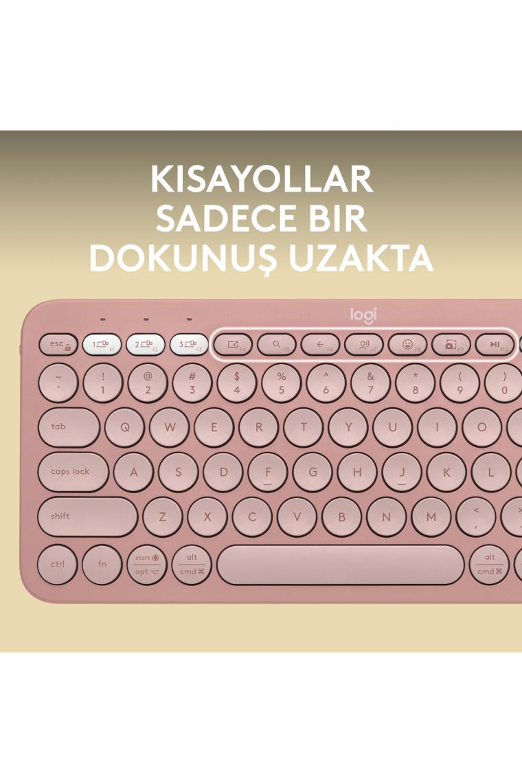 Logitech 920-011861 K380S Pebble Keys 2 Bluetooth Pembe Klavye