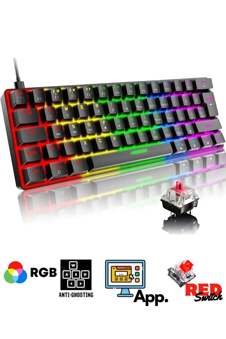 Sarftech T60  Kırmızı Switch Rgb Klavye Kablolu Gaming Oyuncu Klavyesi