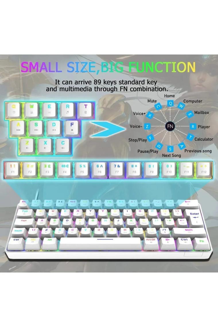 Sarftech T60  Kırmızı Switch Rgb Klavye Kablolu Gaming Oyuncu Klavyesi