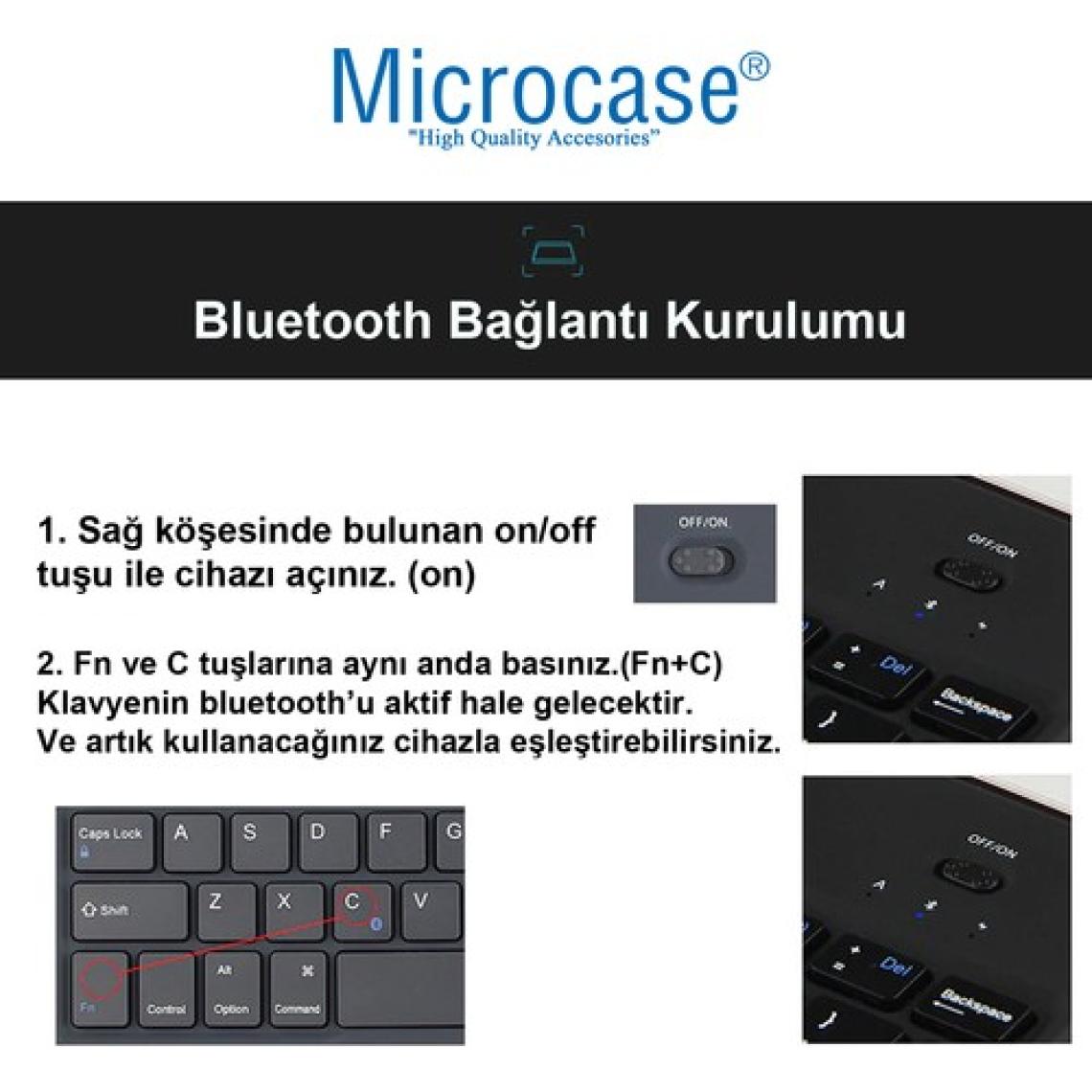 Microcase Tablet ve Telefonlar Için Rgb Işık Şarjlı Touchpadli Türkçe Bluetooth Klavye 24 Cm- AL2897