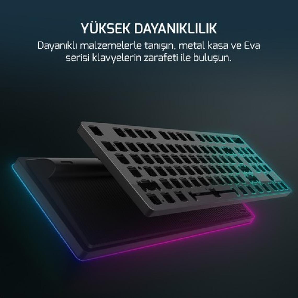 Gamepower Eva 5 60M Mekanik Red Switch Türkçe Q 88 Tuş USB Gaming Klavye - 3 Yıl Garantili