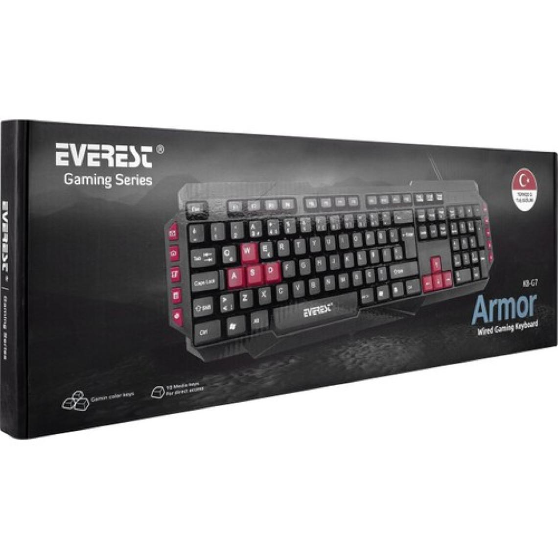 Everest KB-G7 ARMOR Siyah USB Q Gaming Oyuncu Klavyesi