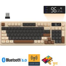 Sarftech Freewolf M96 2.4g+Bt5.0 Çift Bağlantılı Tft LED Ekranlı  Reinbow Gaming Oyuncu Klavye