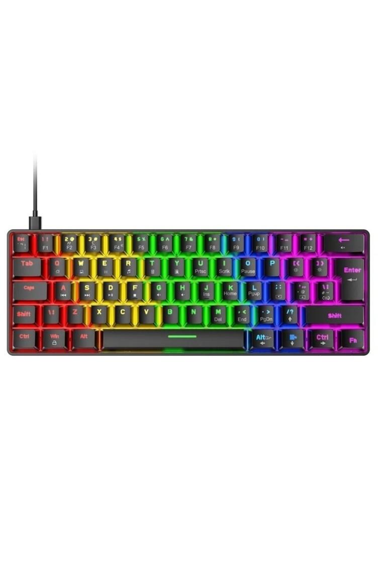 Sarftech T60 Blue Switch Siyah Kablolu Mekanik Oyuncu Klavyesi